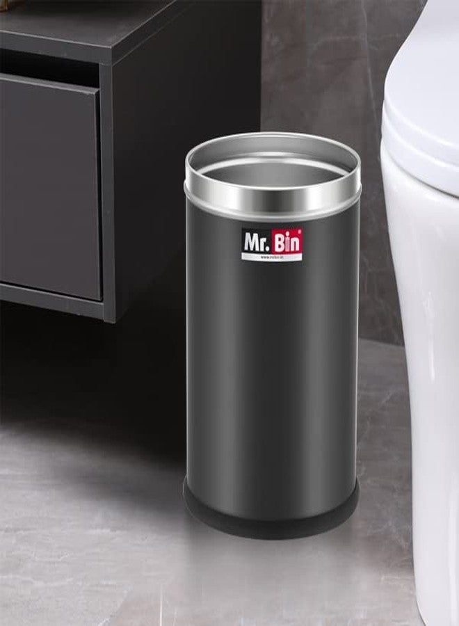 Mr. Bin Stainless Steel Dustbin | Trendy Black Stainless Steel bin | 8" x 12" Garbage Bin | SS 202 Modular Trash Can | Round Shape Dustbin for Home, Bathroom, Kitchen & Office | 9 Liter | - Image 3